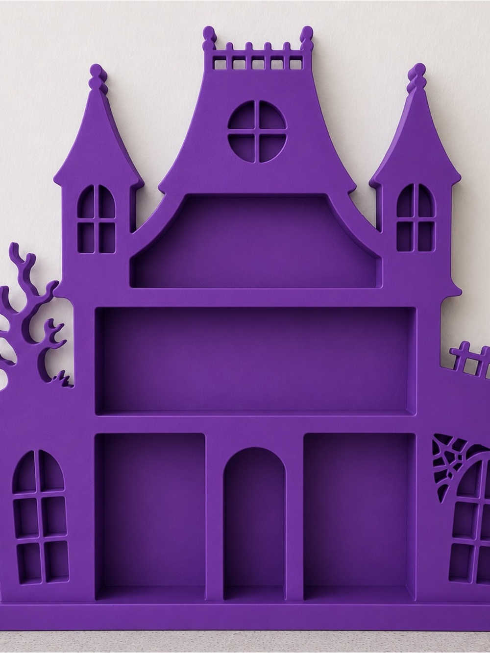 Halloween Haunted House Wall Shelf in Purple - Unbranded